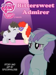 Size: 772x1034 | Tagged: safe, artist:ludiculouspegasus, liza doolots, petunia, tootsie flute, truffle shuffle, twist, earth pony, pony, fanfic:bittersweet admirer, g4, hearts and hooves day (episode), colt, fanfic, female, glasses, implied tootsieshuffle, lesbian, male, ship:truffletwist, shipping, shipping denied, straight, tootsietwist, unrequited
