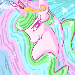 Size: 500x500 | Tagged: safe, artist:destroymuse, princess celestia, pony, g4, female, smiling, solo