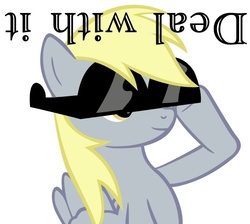 Size: 600x537 | Tagged: safe, derpy hooves, pegasus, pony, g4, deal with it, female, mare, solo, sunglasses