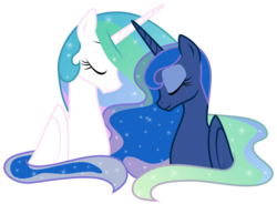 Size: 1024x755 | Tagged: dead source, safe, artist:kumkrum, princess celestia, princess luna, alicorn, pony, g4, bust, eyes closed, female, mare, profile, royal sisters, siblings, simple background, sisters, smiling, transparent background