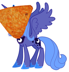 Size: 766x796 | Tagged: safe, princess luna, pony, g4, doritos, female, s1 luna, simple background, solo, wat