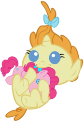 Size: 2939x4230 | Tagged: safe, artist:tehcrashxor, pinkie pie, pumpkin cake, pony, unicorn, g4, baby, doll, female, plushie, toy