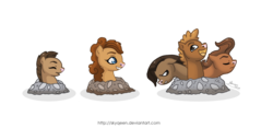 Size: 1280x600 | Tagged: safe, artist:almairis, diglett, dugtrio, earth pony, pony, colt, evolution chart, family, female, foal, male, mare, multiple heads, pokémon, ponified, ponymon, simple background, stallion, three heads, transparent background, trio