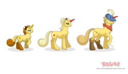 Size: 1280x746 | Tagged: safe, artist:almairis, meowth, persian, pony, unicorn, boots, colored horn, crossover, evolution chart, family, female, filly, foal, hat, horn, male, mare, neckerchief, pokémon, ponymon, simple background, stallion, transparent background