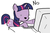 Size: 1306x856 | Tagged: safe, twilight sparkle, pony, g4, :d, computer, female, no, pointing, reaction image, solo