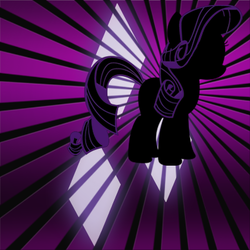 Size: 400x400 | Tagged: safe, artist:sero94, rarity, pony, unicorn, g4, abstract background, cutie mark background, female, mare, silhouette, solo