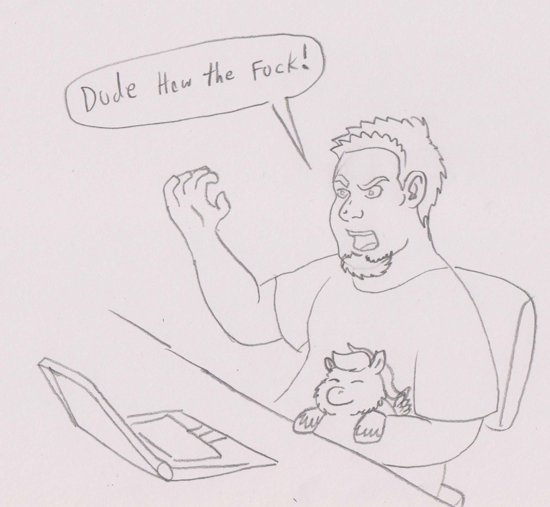 #110199 - safe, artist:santanon, fluffy pony, human, computer, fluffy ...