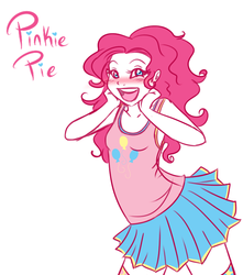 Size: 700x793 | Tagged: safe, artist:piia-star, pinkie pie, human, g4, clothes, humanized, skirt