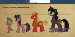 Size: 2000x1000 | Tagged: safe, artist:advanceddefense, big macintosh, spike, twilight sparkle, earth pony, pony, twilight unbound, g4, line-up, male, size chart, stallion, tumblr, werelight shine