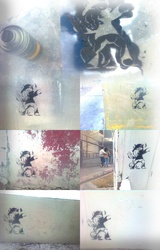 Size: 3200x5000 | Tagged: safe, artist:paulrus-keaton, artist:shinodage, pinkie pie, g4, banksy, gangsta, graffiti, irl, photo