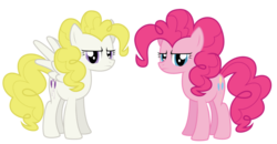 Size: 2000x1043 | Tagged: safe, pinkie pie, surprise, g1, g4, disappoint, g1 to g4, generation leap, simple background, transparent background, vector