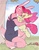 Size: 657x850 | Tagged: safe, artist:ladysnakebite, apple bloom, rabbit, g4, furry, hug