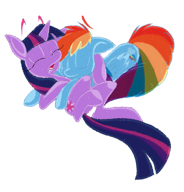 110318 Safe Artistdynamo Deepblue Rainbow Dash Twilight Sparkle G4 Cuddling Female 0956