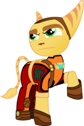 Size: 2045x3063 | Tagged: safe, artist:itchykitchy, pony, high res, ponified, ratchet, ratchet and clank, simple background, solo, transparent background, vector