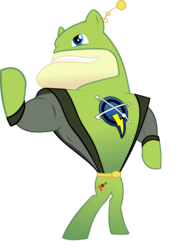 Size: 5007x6494 | Tagged: safe, artist:itchykitchy, semi-anthro, absurd resolution, captain qwark, ponified, ratchet and clank, simple background, solo, transparent background, vector