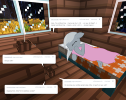 Size: 1280x1024 | Tagged: safe, artist:fantasyglow, silver spoon, g4, crossover, lonely, lonely spoon, minecraft, tumblr