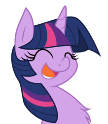 Size: 7000x8000 | Tagged: dead source, safe, artist:leadhooves, artist:mamandil, twilight sparkle, pony, unicorn, g4, absurd resolution, bust, chest fluff, female, happy, simple background, solo, transparent background, vector