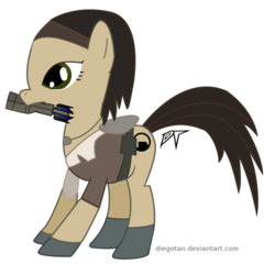 Size: 894x894 | Tagged: safe, artist:diegotan, action pose, alyx vance, clothes, cutie mark, hairband, half-life, half-life 2, jacket, ponified, simple background, transparent background, vector