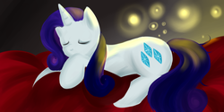 Size: 2045x1024 | Tagged: safe, artist:weird--fish, rarity, pony, unicorn, g4, female, sleeping, solo