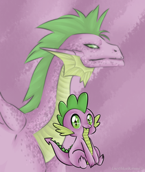 Size: 1200x1419 | Tagged: safe, artist:lucyhikarikitsune, spike, dragon, g4, looking at you, male, older spike, sitting, solo