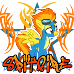 Size: 256x256 | Tagged: safe, artist:thaddeusc, spitfire, pony, g4, female, simple background, solo, spray, transparent background