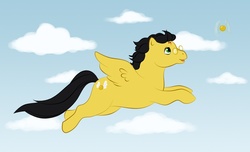 Size: 868x528 | Tagged: safe, artist:uppun, pegasus, pony, golden snitch, harry potter, harry potter (series), ponified