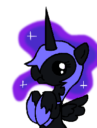Size: 450x590 | Tagged: dead source, safe, artist:alfa995, artist:darkponysoul, nightmare moon, pony, g4, :t, animated, chibi, cute, female, filly, flapping, looking at you, nightmare woon, rearing, scrunchy face, solo, spread wings