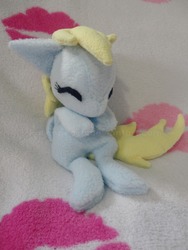 Size: 2346x3128 | Tagged: safe, artist:fallenpeach, derpy hooves, pegasus, pony, g4, beanie (plushie), cute, female, happy, high res, irl, mare, photo, plushie, solo