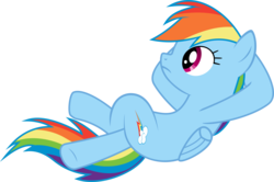 Size: 4895x3253 | Tagged: safe, artist:baumkuchenpony, rainbow dash, pony, g4, female, high res, relaxing, simple background, solo, transparent background, vector