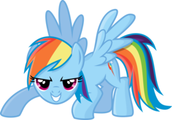 Size: 4570x3200 | Tagged: safe, artist:blueblitzie, rainbow dash, pony, g4, determined, female, pose, shading, simple background, solo, transparent background, vector