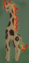 Size: 372x800 | Tagged: safe, artist:kiki-bunni, oc, oc only, giraffe, fire, nethertribes