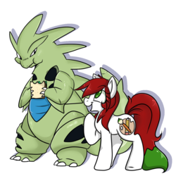 Size: 950x950 | Tagged: safe, artist:lustrous-dreams, oc, oc:palette swap, earth pony, pony, tyranitar, crossover, female, mare, pokémon, sandwich, simple background, transparent background