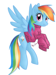 Size: 689x914 | Tagged: safe, artist:pony-spiz, rainbow dash, pony, g4, clothes, female, solo, sweater