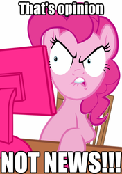 Size: 434x615 | Tagged: safe, pinkie pie, earth pony, pony, g4, angry pie, computer, image macro, meme, news, opinion, rage face, reaction image, simpsons did it