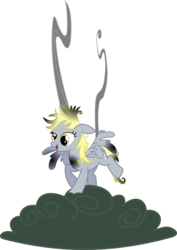 Size: 5665x8000 | Tagged: safe, artist:uxyd, derpy hooves, pegasus, pony, g4, absurd resolution, cloud, female, mare, simple background, smoke, solo, transparent background
