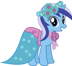 Size: 7563x6929 | Tagged: safe, artist:mysteriouskaos, minuette, pony, unicorn, g4, absurd resolution, bridesmaid, clothes, dress, female, simple background, solo, transparent background, vector