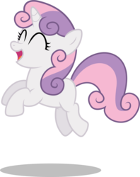 Size: 1600x2018 | Tagged: safe, artist:mrfoxington, sweetie belle, pony, unicorn, g4, cute, diasweetes, eyes closed, female, happy, jumping, open mouth, simple background, smiling, solo, transparent background, vector