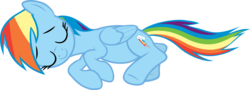 Size: 6000x2157 | Tagged: safe, artist:fabulouspony, rainbow dash, pegasus, pony, g4, eyes closed, female, high res, mare, simple background, sleeping, solo, transparent background, vector