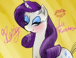 Size: 527x400 | Tagged: safe, artist:dark-sprinkles01, rarity, pony, g4, blushing, solo