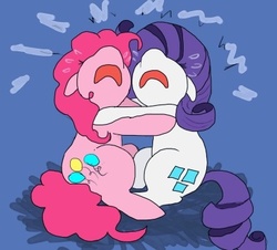 Size: 400x361 | Tagged: safe, artist:chiuuchiuu, pinkie pie, rarity, earth pony, pony, unicorn, g4, crying, female, mare, open mouth