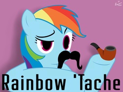 Size: 900x675 | Tagged: safe, artist:nexivian, rainbow dash, g4, mousdash, moustache, pipe, pun