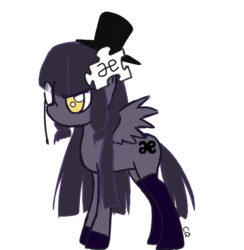 Size: 461x473 | Tagged: safe, pony, ae-tan, clothes, encyclopedia dramatica, hat, monocle, monocle and top hat, ponified, simple background, socks, solo, stockings, top hat, transparent background