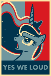 Size: 700x1052 | Tagged: safe, artist:herbsmoker, princess luna, pony, g4, female, hope poster, propaganda, shepard fairey, solo, traditional royal canterlot voice