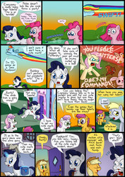 Size: 850x1202 | Tagged: safe, artist:fadri, derpy hooves, pinkie pie, rarity, scootaloo, sweetie belle, pegasus, pony, comic:and that's how equestria was made, g4, comic, female, mare, pinkamena diane pie, the flank anomaly