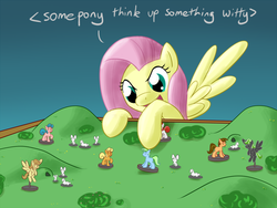Size: 1000x750 | Tagged: safe, artist:whatsapokemon, fluttershy, pony, g4, female, figurine, gaming miniature, miniature, solo, tabletop game