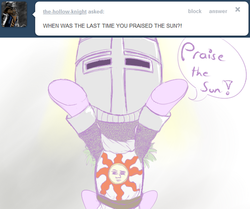 Size: 500x417 | Tagged: safe, artist:a6p, dinky hooves, pony, ask dinky doo, g4, ask, crossover, cute, dark souls, dinkabetes, female, filly, praise the sun, raised hoof, solaire of astora, tumblr