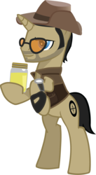 Size: 726x1326 | Tagged: safe, artist:ah-darnit, pony, jar, jarate, pee in container, ponified, simple background, sniper, sniper (tf2), solo, team fortress 2, transparent background, urine, vector