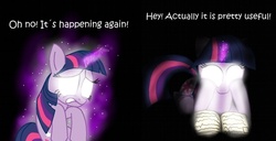 Size: 660x337 | Tagged: safe, artist:cgeta, twilight sparkle, g4, glowing eyes, reading