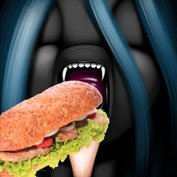 Size: 1280x1280 | Tagged: safe, edit, queen chrysalis, changeling, changeling queen, g4, female, food, not porn, sandwich, sandwich censorship