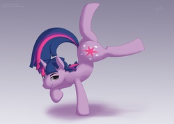 Size: 2500x1791 | Tagged: safe, artist:skipsy, twilight sparkle, pony, g4, backbend, breakdancing, dusk shine, rule 63, solo